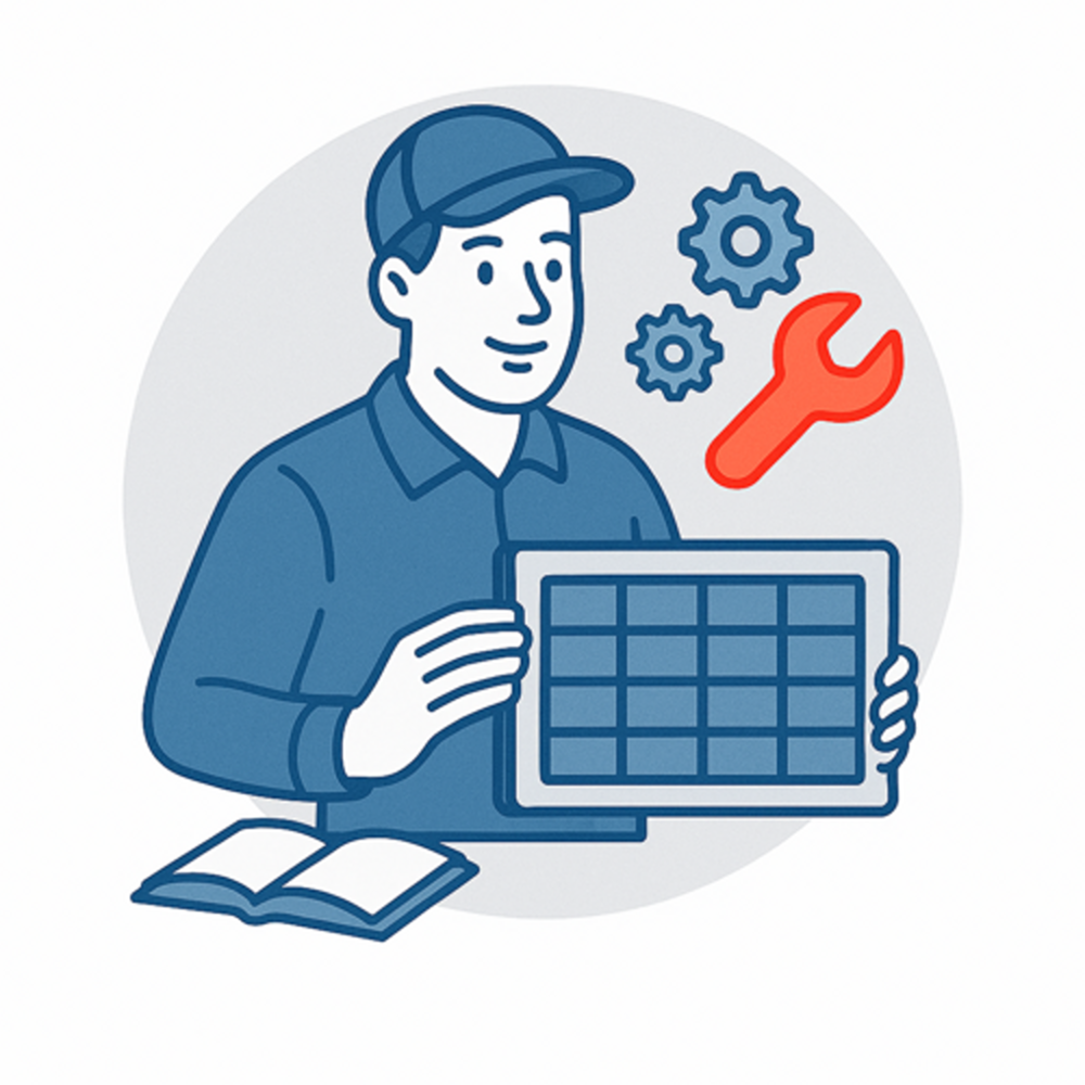 Ein Mann hält einen Filter in der Hand und soll Fachwissen darstellen