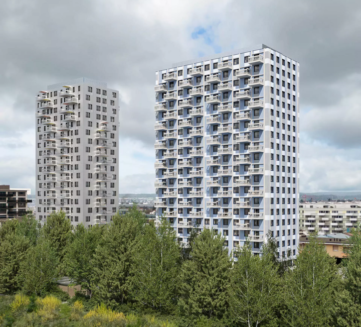Hochhaus SKY Dübendorf | Am Stadtrand 14, 8600 Dübendorf Objekteigenschaften: 2025, Hochhaus mit  gemeinsamer Einstellhalle  Arbeitsgattungen: Lüftungsinstallationen